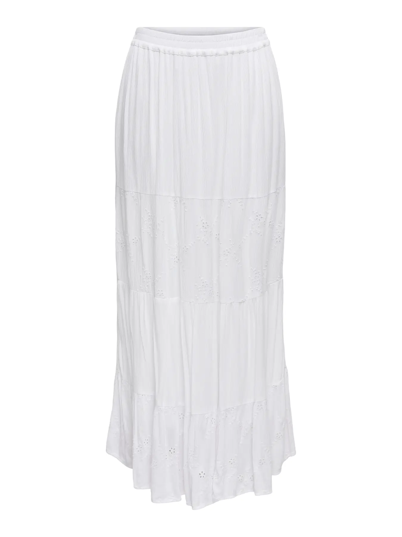 Broiderie Panel Maxi Skirt White - Image 6