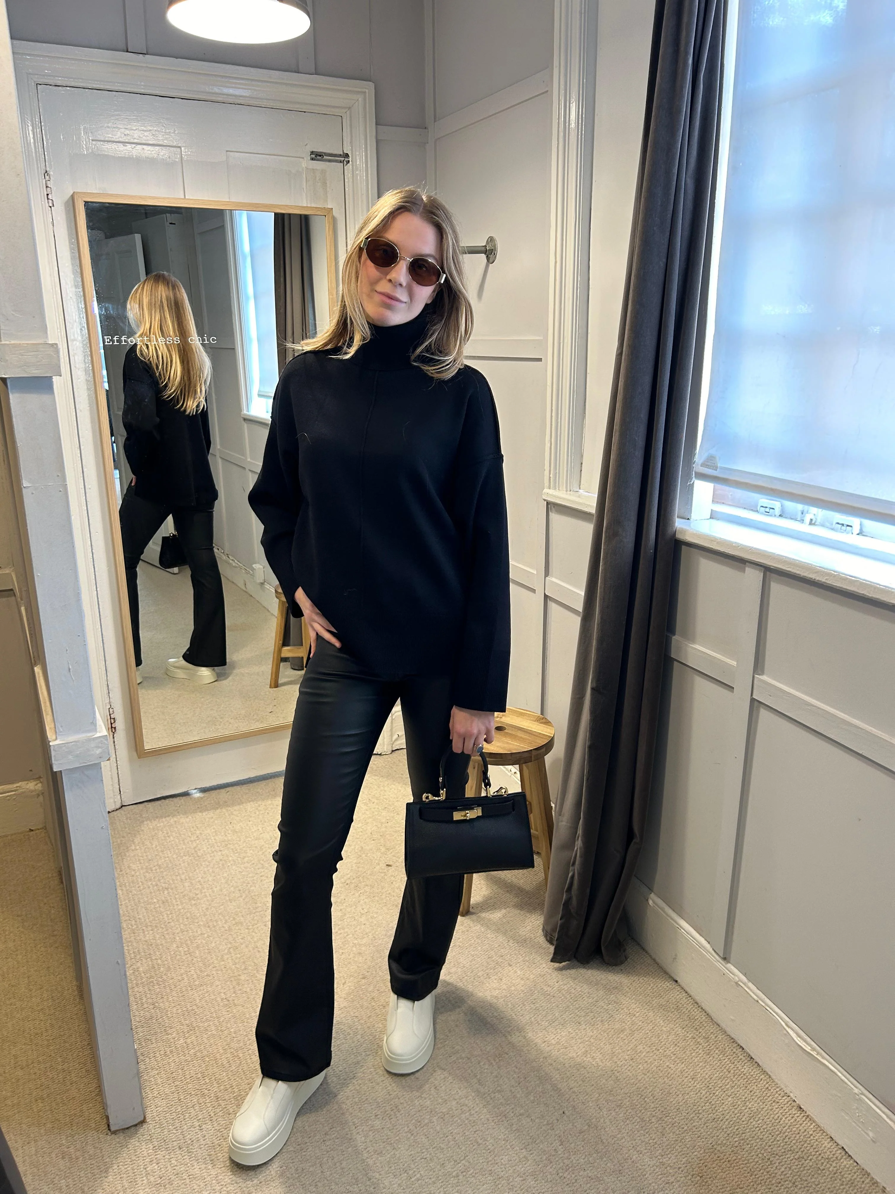 Coated Blush Flair Jeans - Black 30 Leg - Image 4