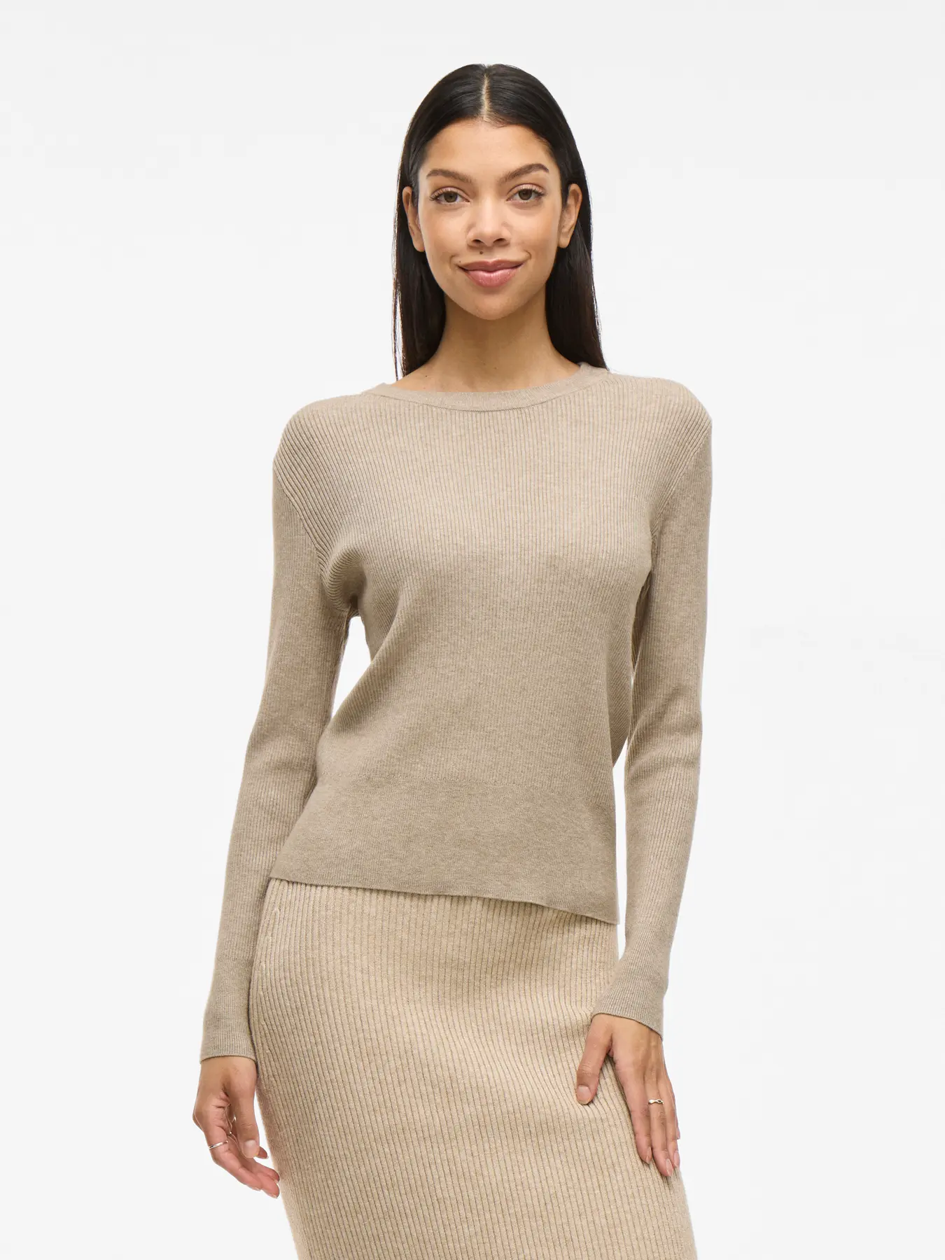 Kate Slimline Jumper Taupe - Image 3