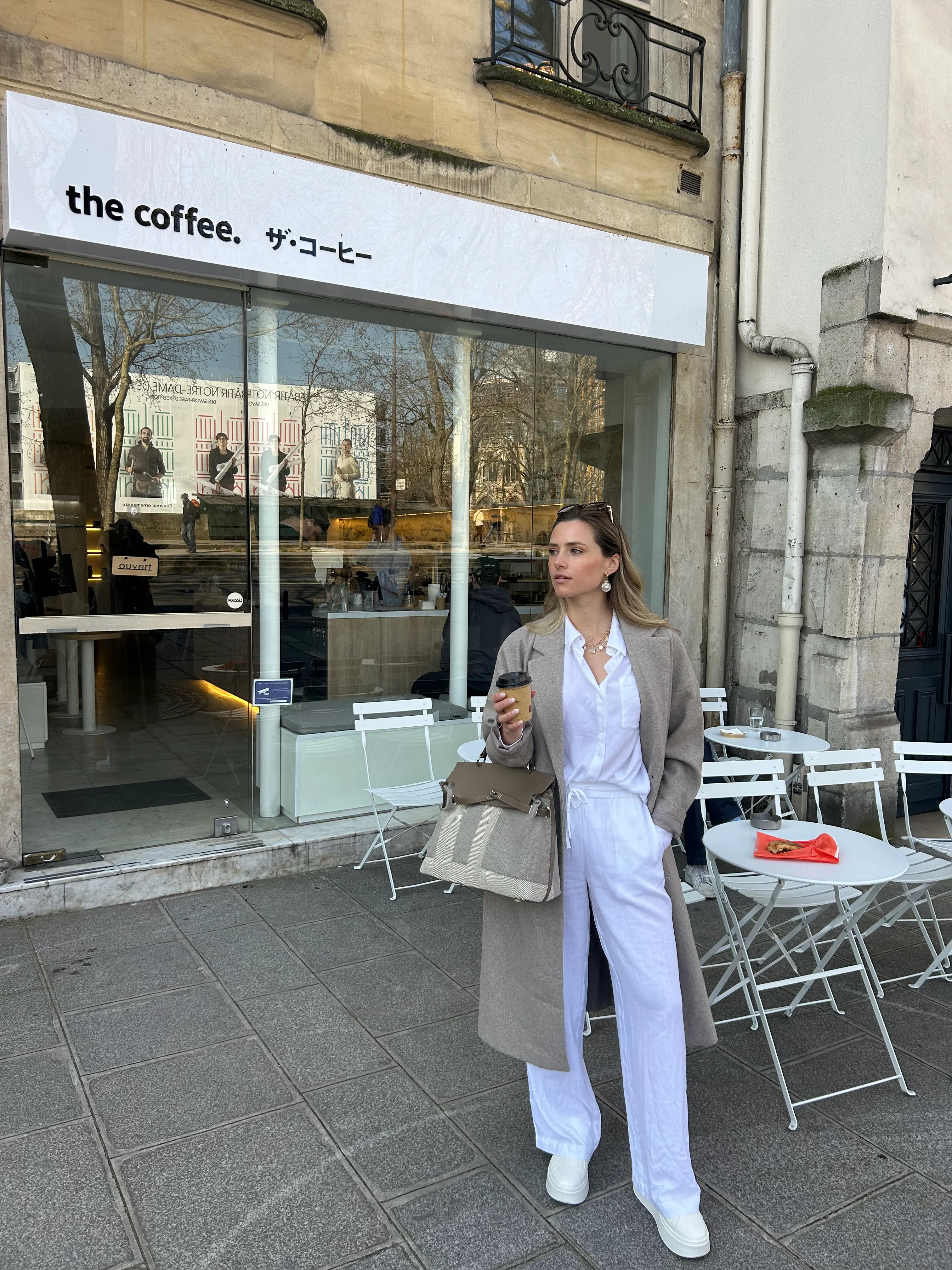 Loose Linen Blouse White - Image 3