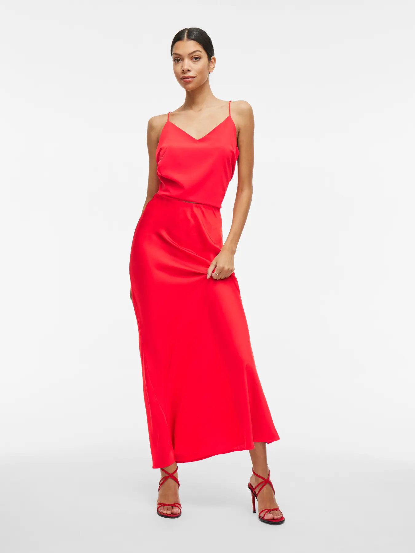 Maxi Satin Skirt Red - Image 3