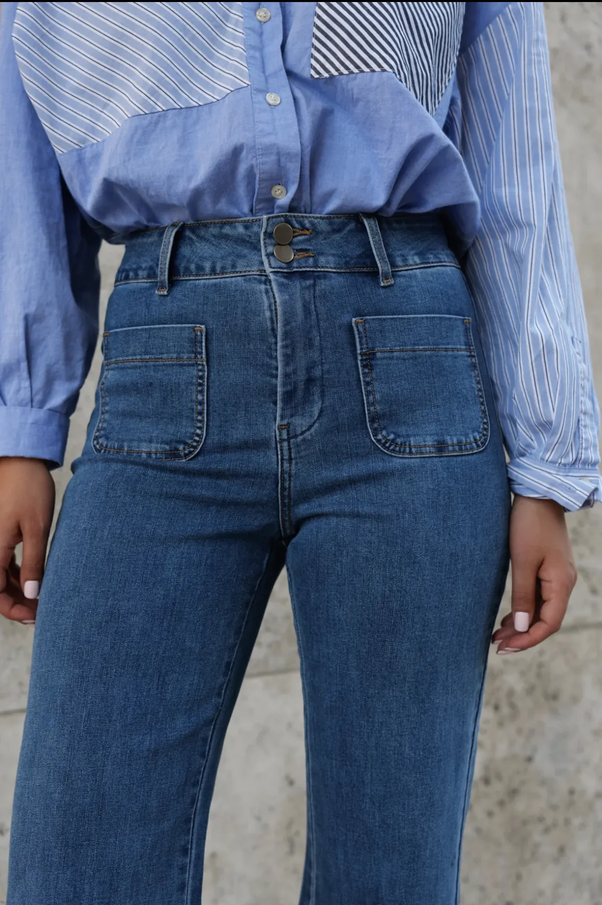 Oraje Pocket Front Jeans Light Blue - Image 3