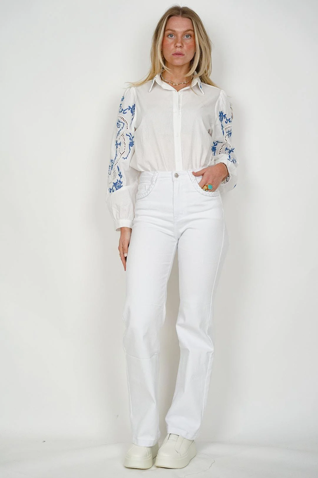 Plait Jeans White - Image 3