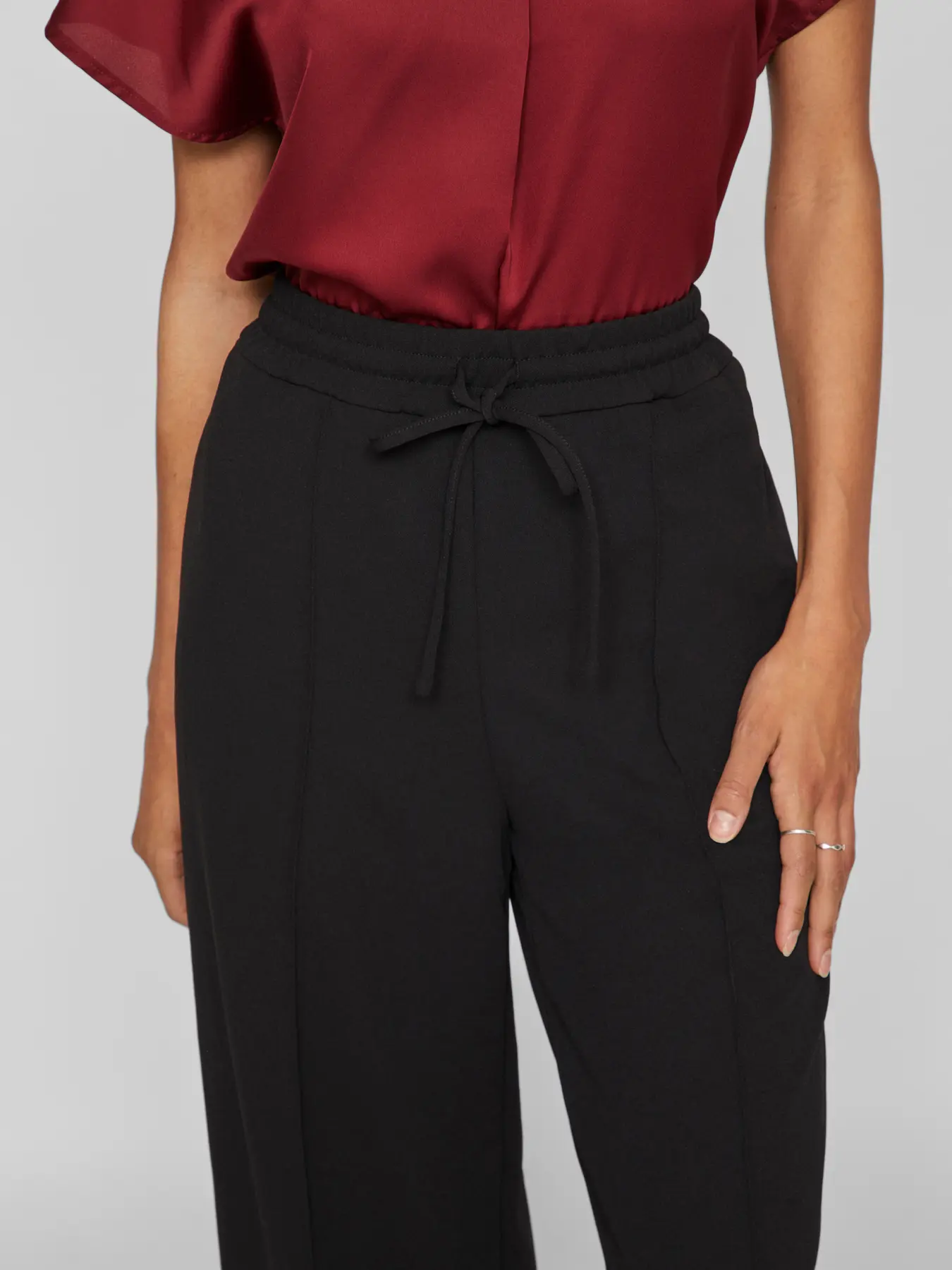 Black Drawstring Trousers - Image 3