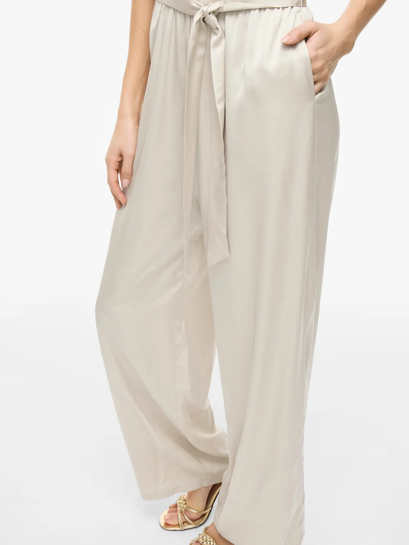 Satin Jumpsuit Cream - Image 3