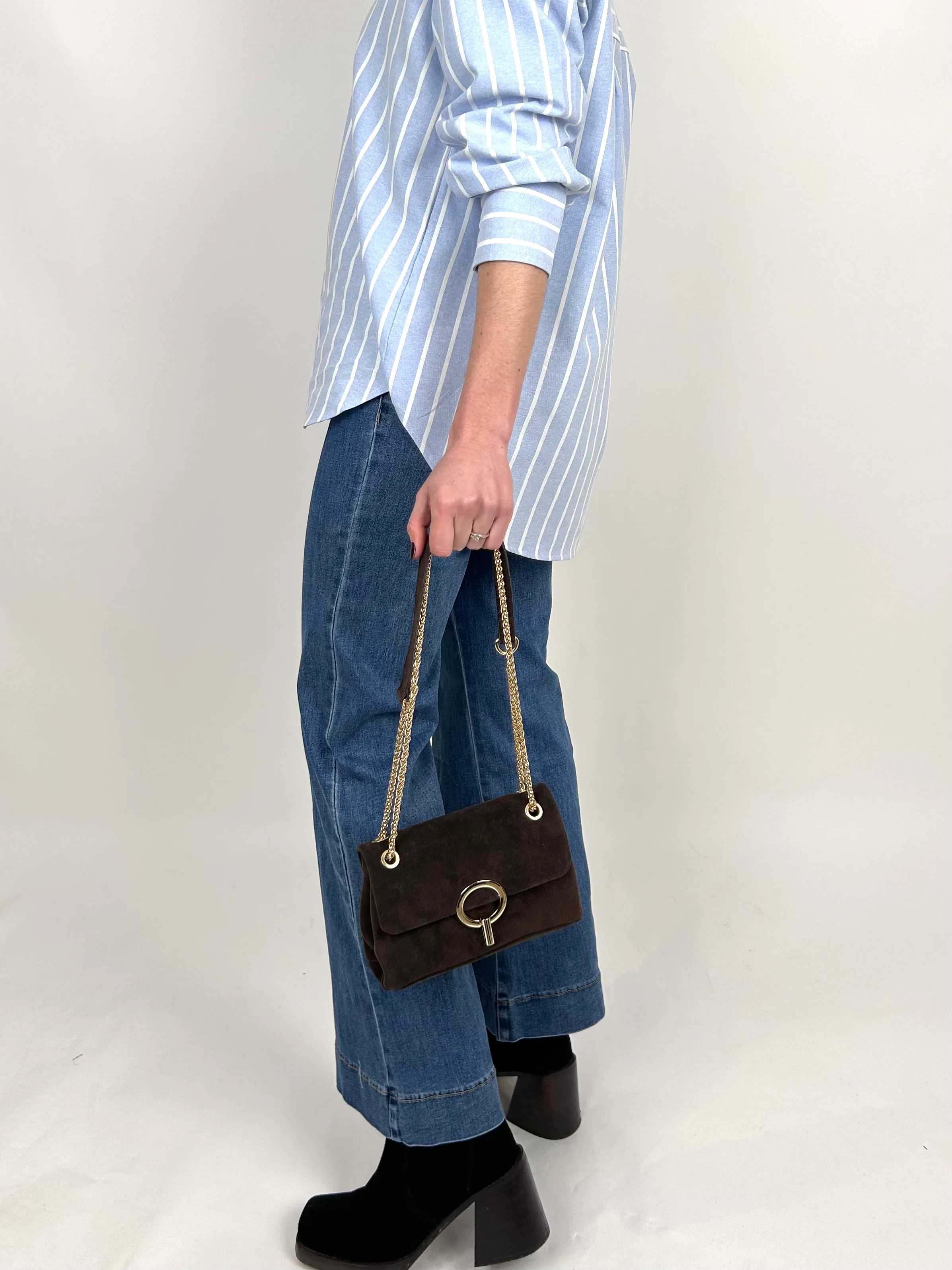 Suede Chain Soho Bag - Image 7