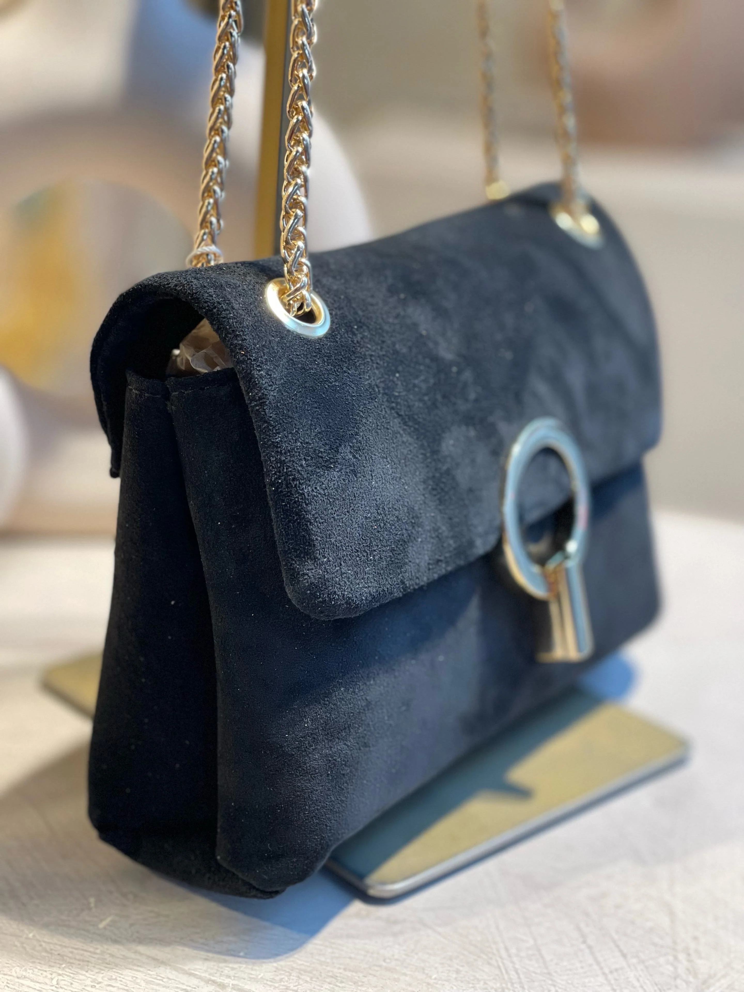 Suede Chain Soho Bag - Image 8