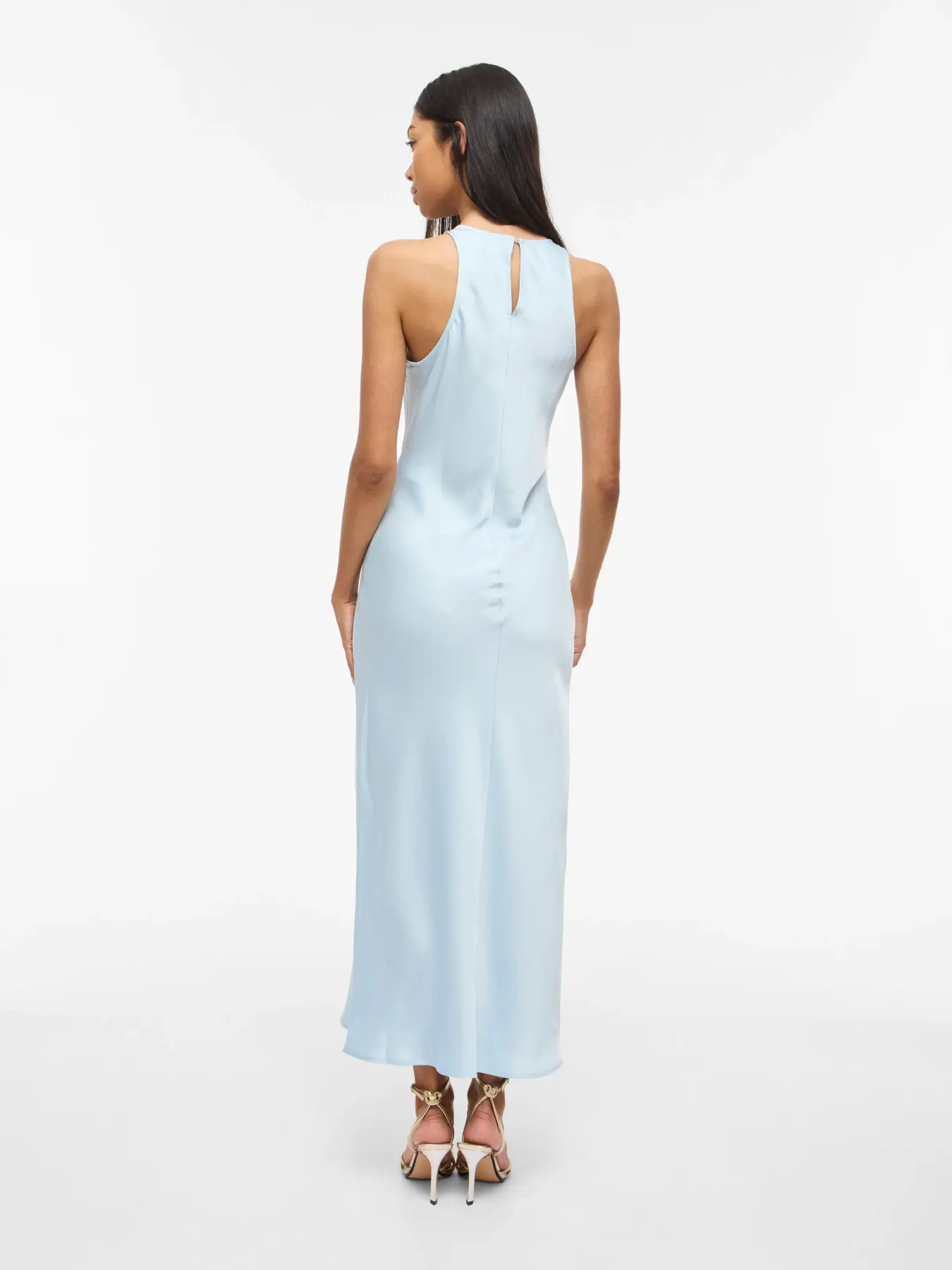 Viellette Satin Dress Pale Blue - Image 3