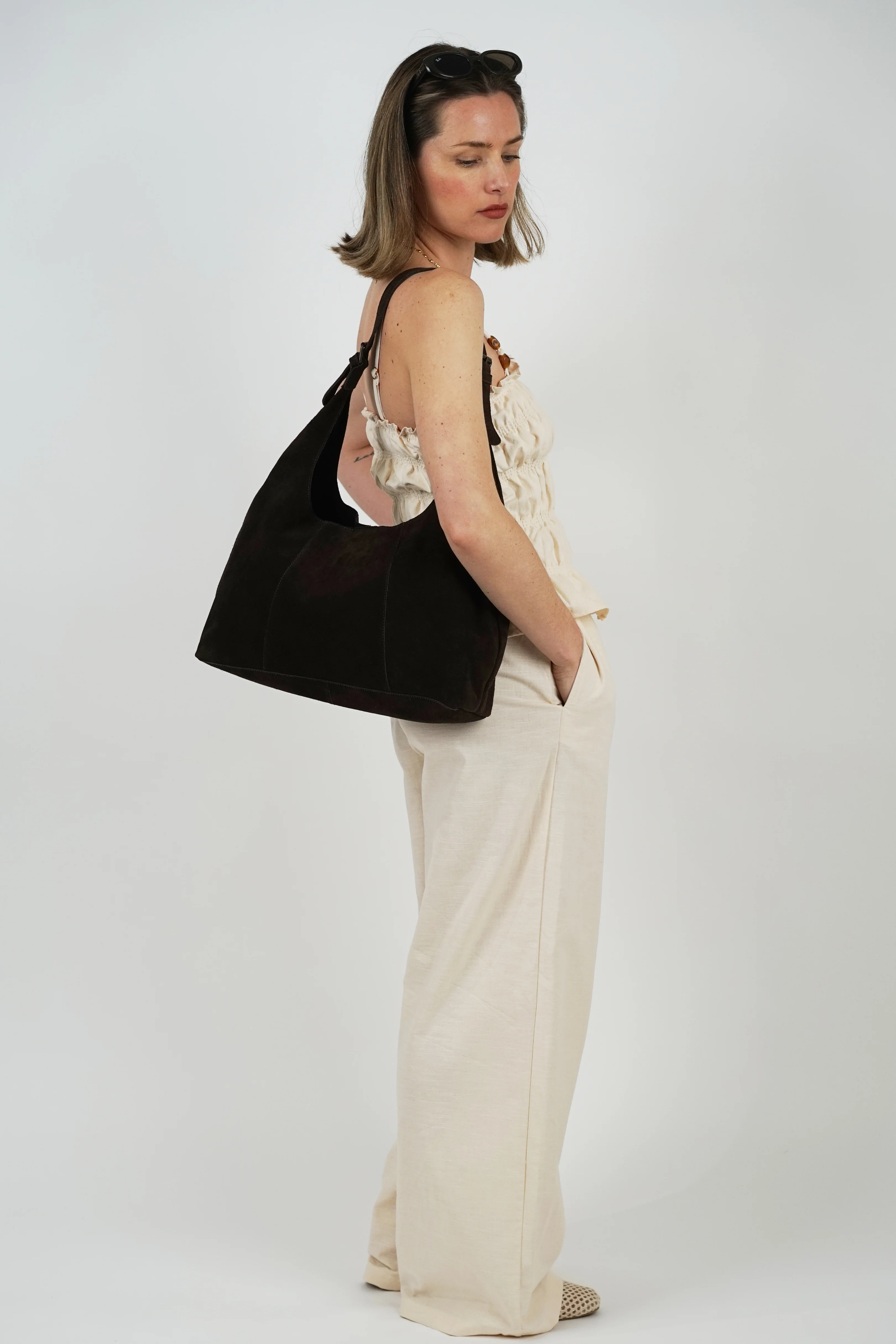 Viviana Suede Bag Brown - Image 3