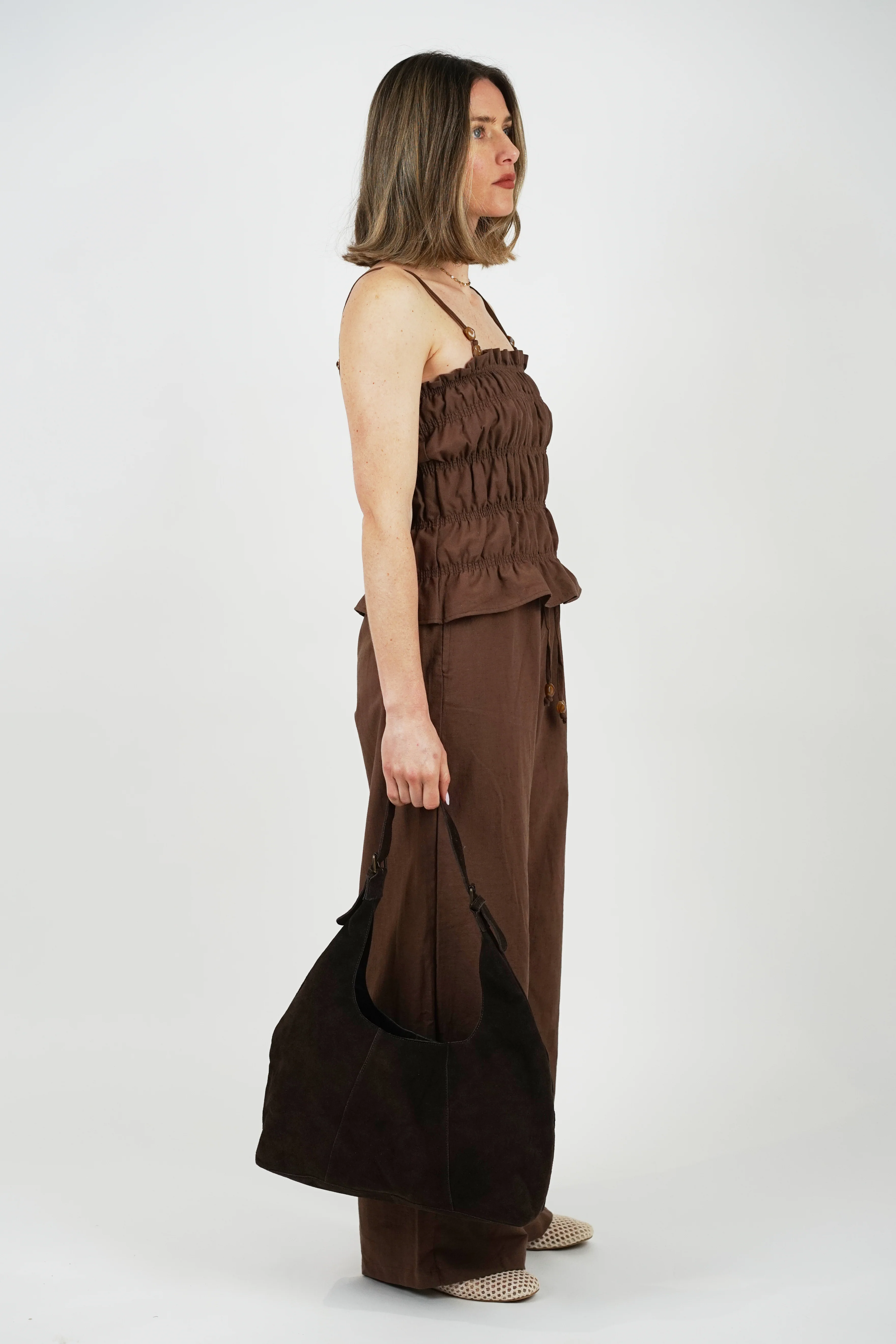 Viviana Suede Bag Brown - Image 4